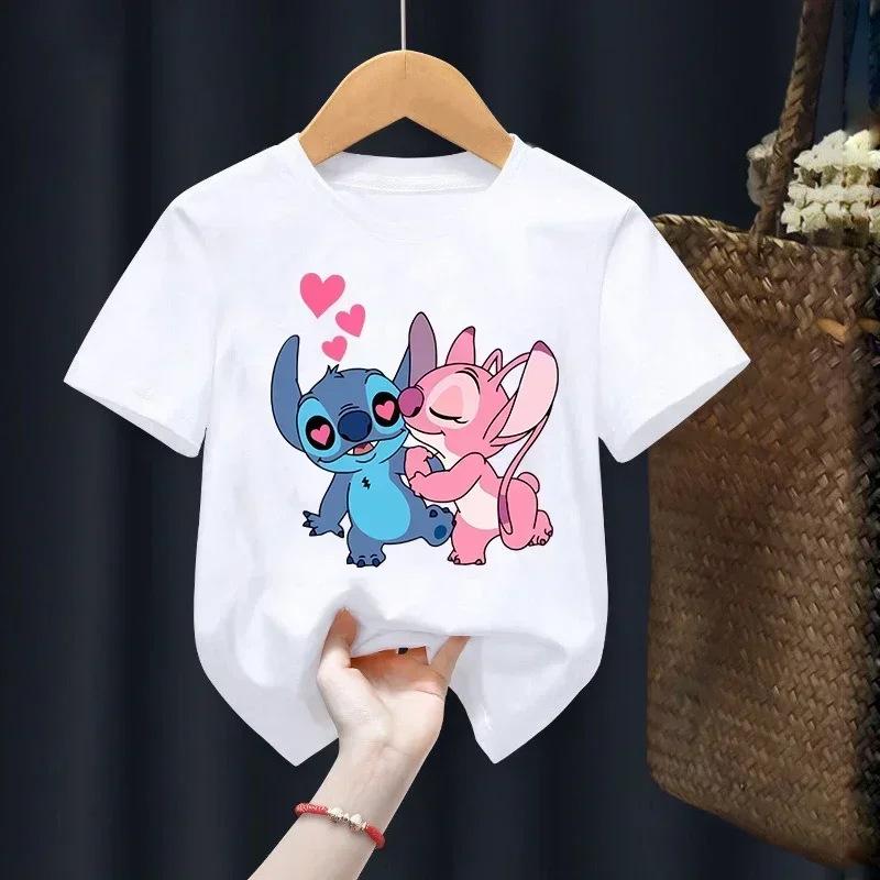 Disney Stitch Summer Graphic T-Shirt Hollow Series Short Sleeve T-Shirt