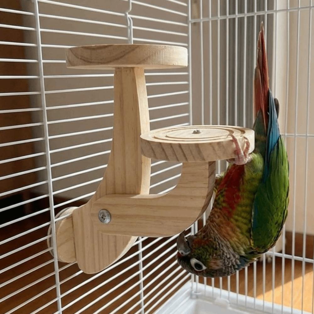 Bite Resistant Wooden Bird Perch Stand Parrots Ladder Bird Training Stand Small Pet