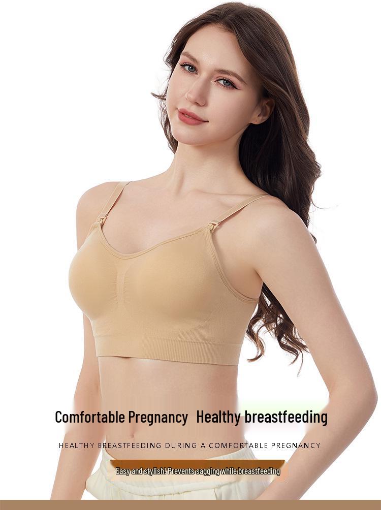 Seamless Plus Size Nursing Bra - Adjustable Front Buckle, Push-up, Postpartum, for Pregnant Women