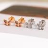 New Vintage Flower Electroplate Diamond Earring for Women Luxury Jewelry Designer Eardrop Fashion Party 925 Silver Stud Earrings