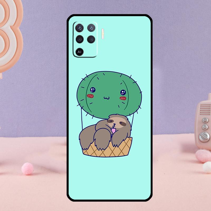 Cacti Sloths Phone Case For Oppo A38 A18 A58 A78 A98 A79 A40 A60 A80 A16 A76 A96 A15 A74 A94 A54 A77 A17