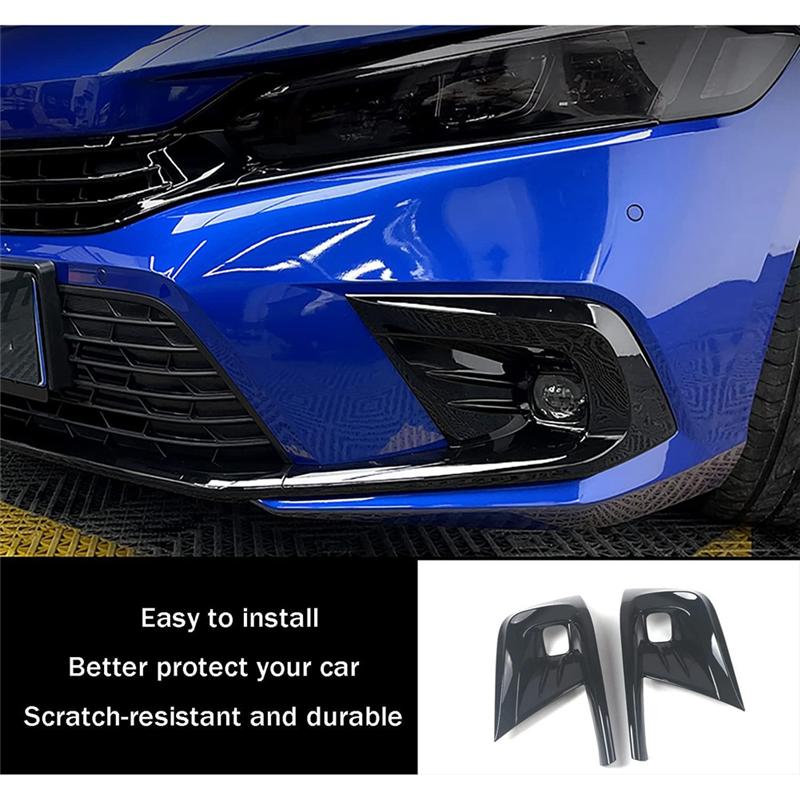 AT-Car Front Fog Light Lamp Cover Trim Bumper Protector Decoration For Honda Civic 11Th Gen   Parts Component