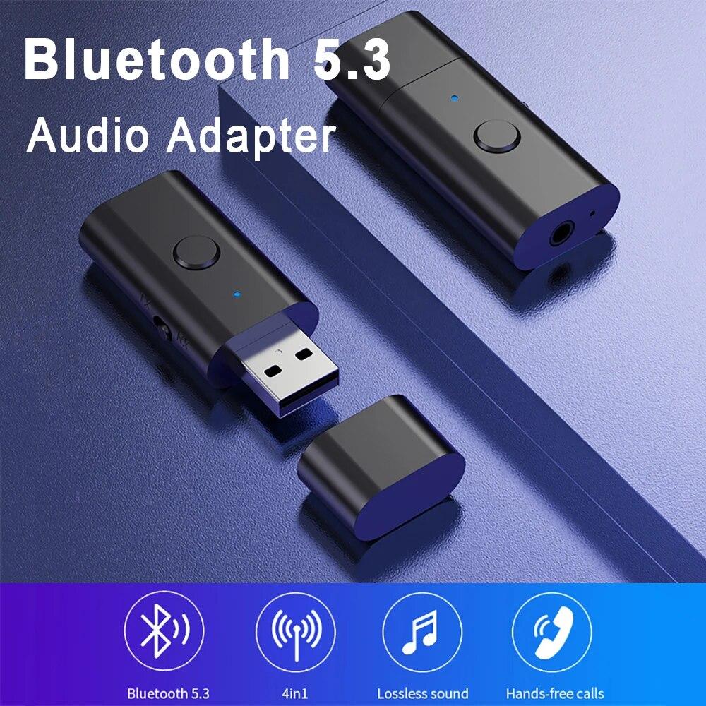 

4 в 1 беспроводной адаптер Bluetooth 5,3 AUX автомобильный аудиоприемник передатчик USB на разъем 3,5 мм музыкальный микрофон адаптер громкой связи