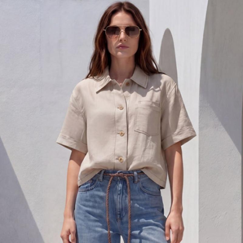 Lacalo Women S Linen Blended Short Sleeve Jacket