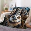 3D Cute Owl Eagle Birds Cartoon Soft Flannel Blanket for Beds Bedroom Sofa Picnic,Throw Blanket for Cover Outdoors Leisure Gift