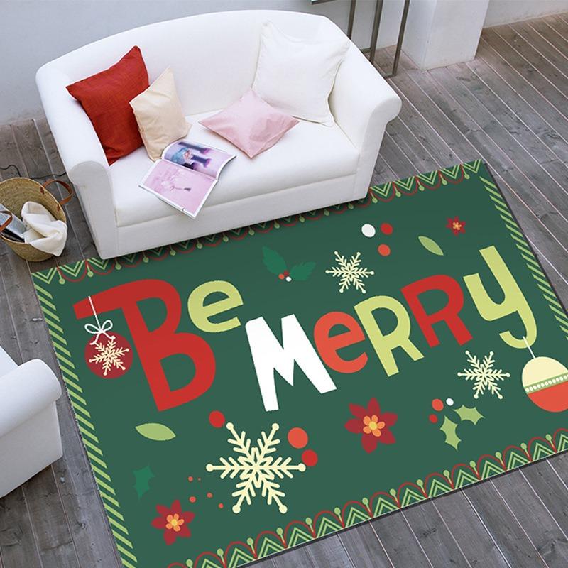 Frohe Weihnachten Bereichsteppich Weihnachts-Teppich für Wohnzimmer Rote Geometrie Streifen Wohnzimmerteppiche Winter Rutschfest Waschbare Bodenmatte