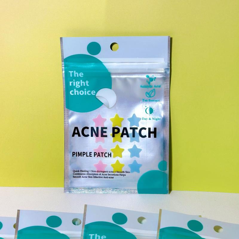 12Pcs Star Shape Pimple Colorful Hydrocolloid Acne Patches Facial Skin Care Isolate Air Pollution Closed Acne Blemishes Cover