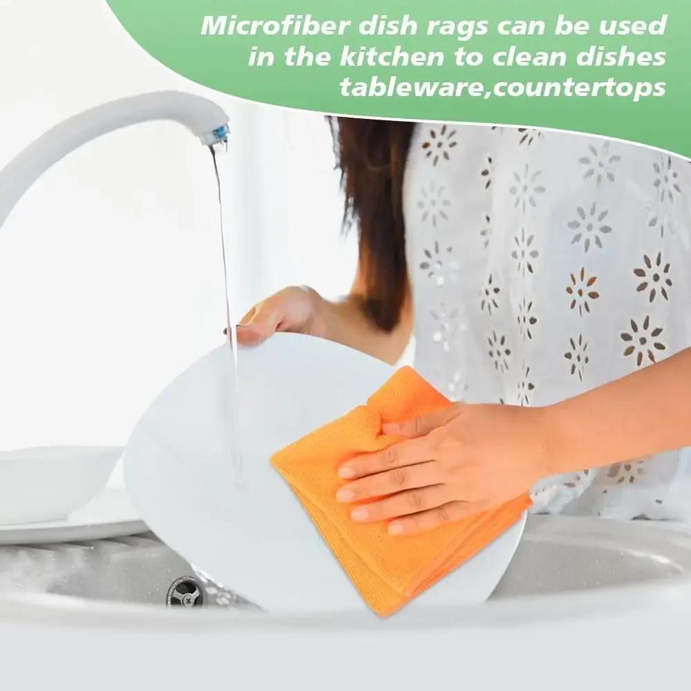 Multipurpose Microfiber Cleaning Cloth (1pc Pack,11x11cm)Mixed Color Cleaning Rags,Super Absorbent & Reusable Towels for Kitchen