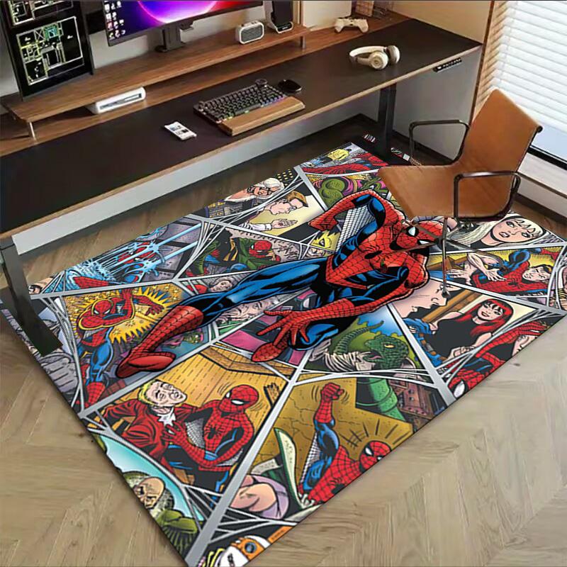 Spiderman Comic Panels Carpet For Playroom Bedroom Living Room Sofa Home Decorkids Game Area Rug Nonslip Floor Mat