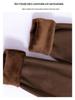 Women's Thickened Velvet Straight-Leg Jeans, Coffee Brown - Autumn/Winter 2025 Collection