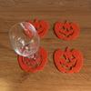 4Pieces Coaster Cup Drink Coaster Mat Pad Hot Table Halloween Pumpkins Felt Cups