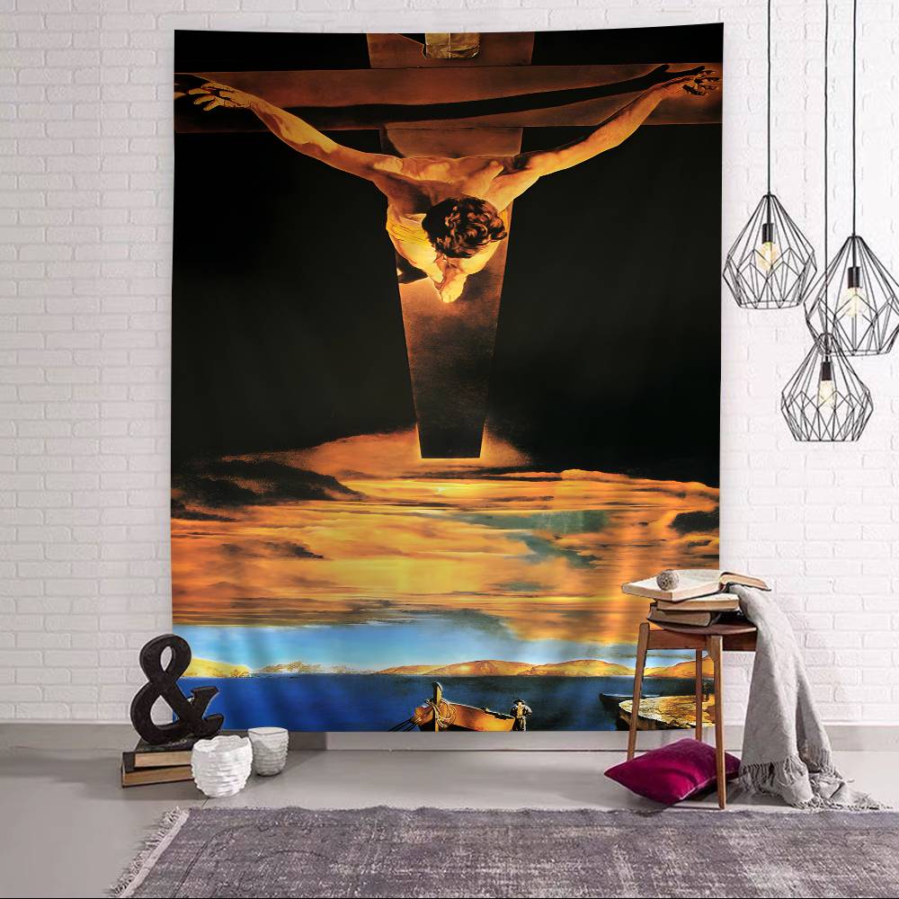 S-Salvador Dali Abstract Art Printed Large Wall Tapestry Cheap Hippie Wall Hanging Bohemian Wall Tapestries Mandala INS