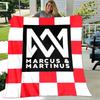 1pc Blanket Marcus & Martinus Print Design, Lightweight Blanket for Sofa, Bed- Soft &Warm, Gift for All Seasons Like Christmas, Halloween