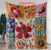 1 Piece of Soft and Warm Flannel Blanket, Suitable for Purple Tulip Flower Heart Checkered Love Flower, Purple Home Decoration