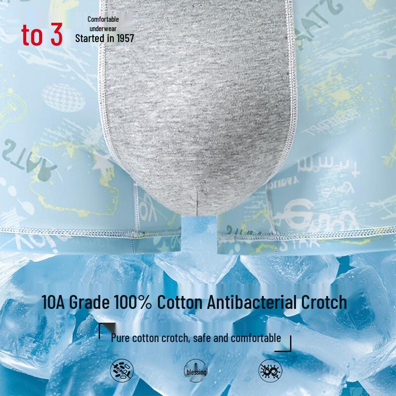 Men's Antibacterial Ice Silk Boxer Briefs 4-Pack