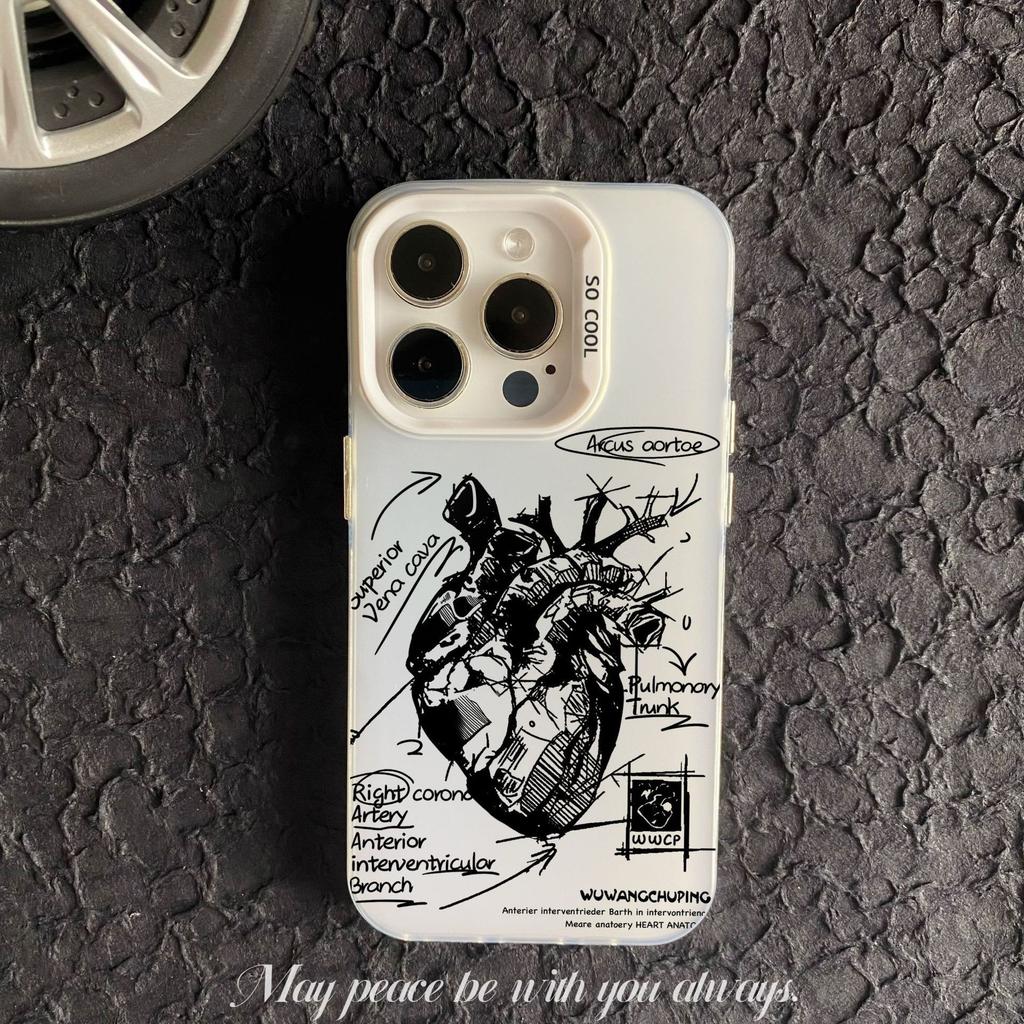 Applicable to IPHONE16 mobile phone case Apple 15PC12Promax1311 color silver IMD14 heart beating