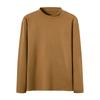 Men's Autumn/Winter Solid-Colour Long-Sleeved T-Shirt in Wool Blend Men's Base Layer Top with Close-Fitting Semi-Round Neck