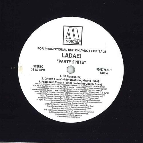 

12inch Record LADAE Party 2 Nite 5368775231 MOTOWN 1996 US Rap HipHopRB Used