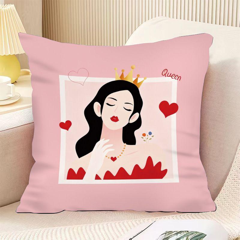 

Cute Pink Decorative Pillow, Home Sofa Decorative Pillow, Car Lumbar Support Pillow, Nap Pillow 35x35cm(without core)