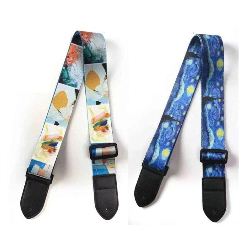 Extra Wide Electric Guitar Belt Color Print Guitar Shoulder Strap Guitar Strap  Folk Guitar