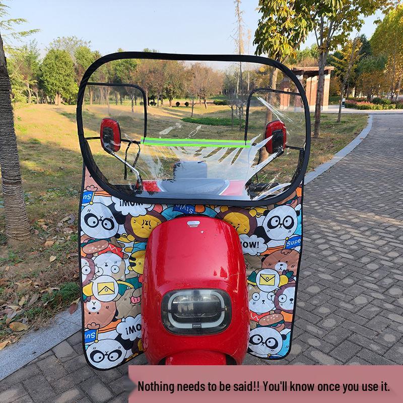 Transparent Rainproof High-Definition Windshield for Electric Cars, Bicycles, and Motorcycles