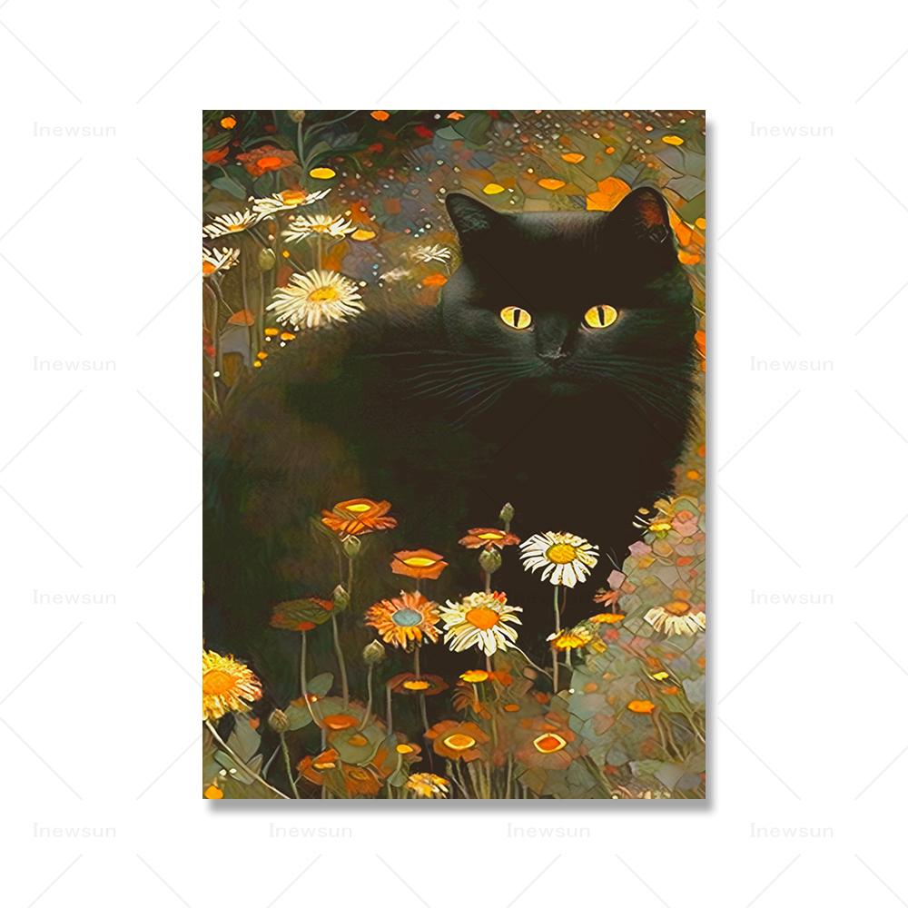 

Густав Климт Сад Знаменитая Картина Холст с Черным Котом Плакат Искусство Цветочный Принт Забавный Подарок Домашний Декор Настенные Картины Плакат 21x30cm No Framed