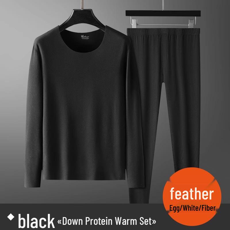 Мужская утолщенная бесшовная термофутболка с длинным рукавом и круглым вырезом из немецкого бархата для осени/зимы. 3XL