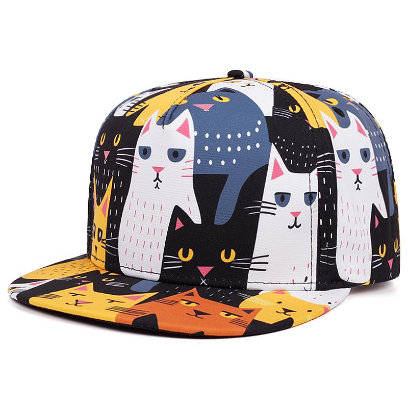 New Flat Brimmed Hat Printed Animal Street Hip Hop Hat Skateboarding Hat Leisure Sunshade Baseball Hat Unisex