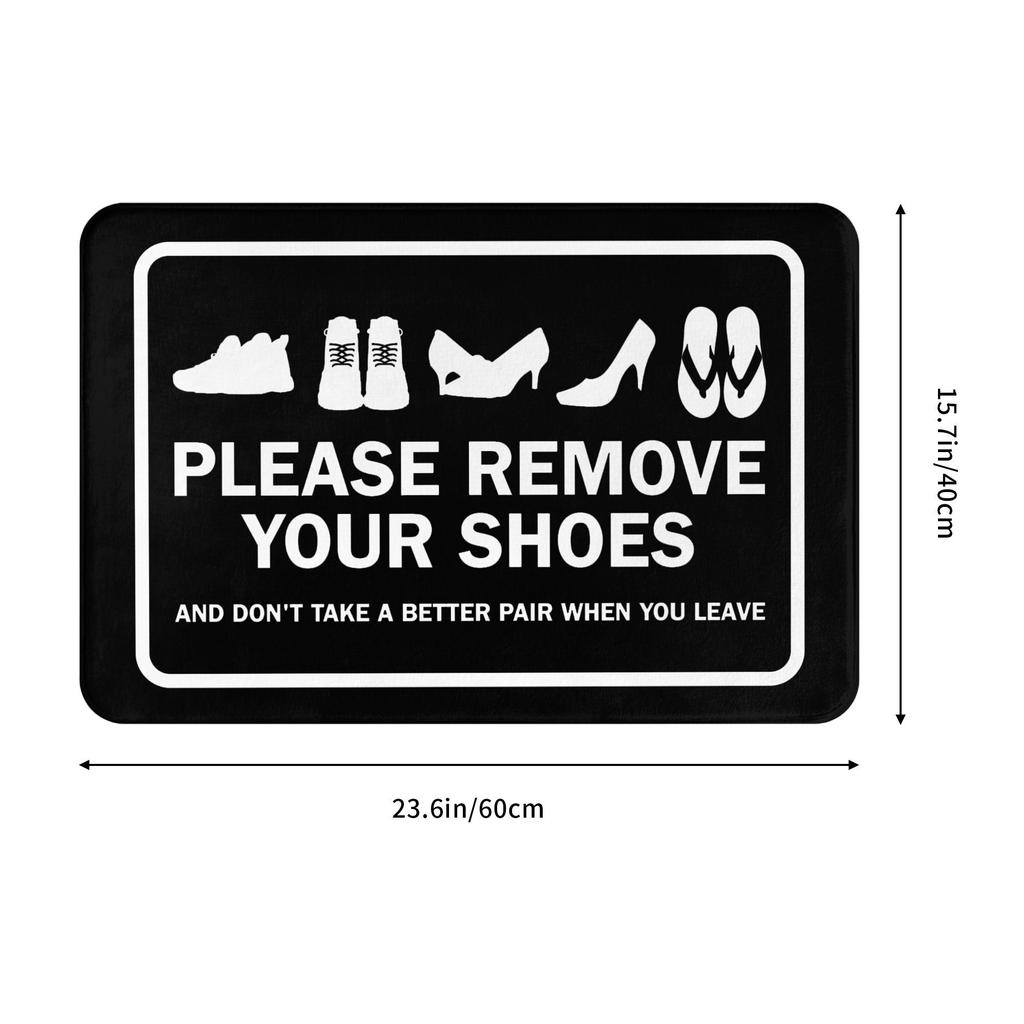 Please Take Off Your Shoes Front Door Mat Anti-Slip Outdoor Absorbent  Doormat Garden Garage Entrance Rug Carpet
