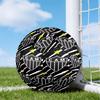 Black And White Stripes With Shield Printed Size 5 Soccer Balls, High-Quality, Anti-Slip,Protective Football,A Unique Gift,Birthdays,Christmas Gifts