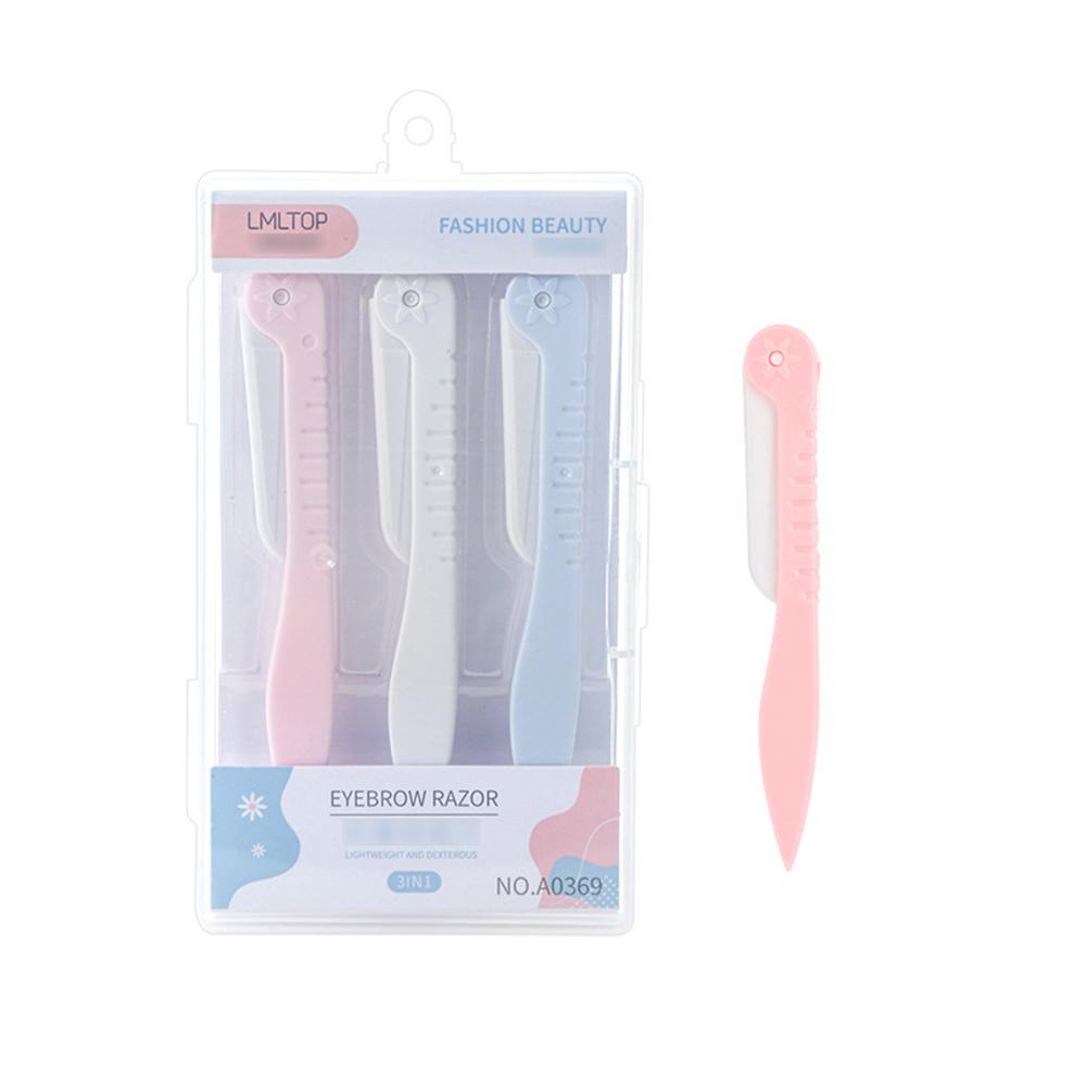

3 набора складных триммеров для бровей, портативный дорожный набор, многофункциональный триммер для бровей и бороды, унисекс, бритва для бровей и лица
