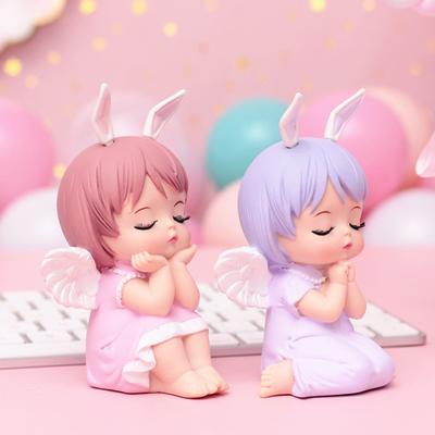 Vinyl Angel Girl Ornament Prayer Creative Cartoon Statue Table Decor