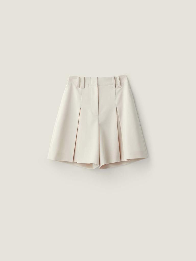 B Muse Mansion Jane Pleats Skirt Pants - Vanilla