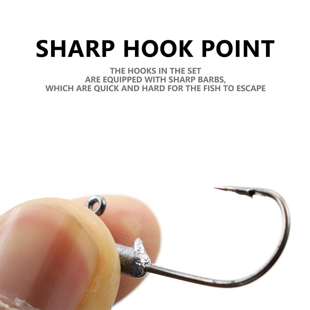 35pcs Soft Fishing Lures Kit T-Tail Swimbait with Jig Head Hook Snap Swivels Artificial Bait for Bass Trout Freshwater Saltwater