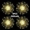 Solar LED Firework String Lights: Waterproof, Remote-Controlled Dandelion Design for Outdoor Hanging