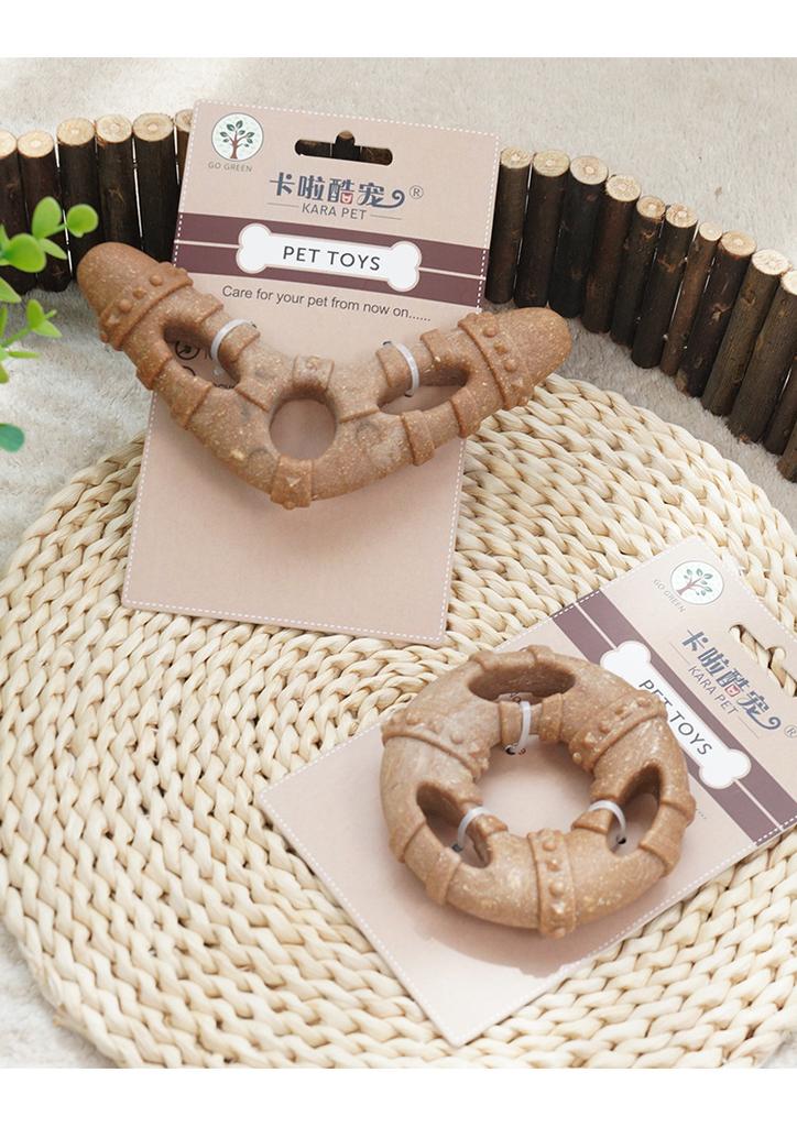 Dog Teething Toy Wood Plastic Bone Wear Resistant Bite Cleaning Teeth Alone Dog Undulator Pet Toy