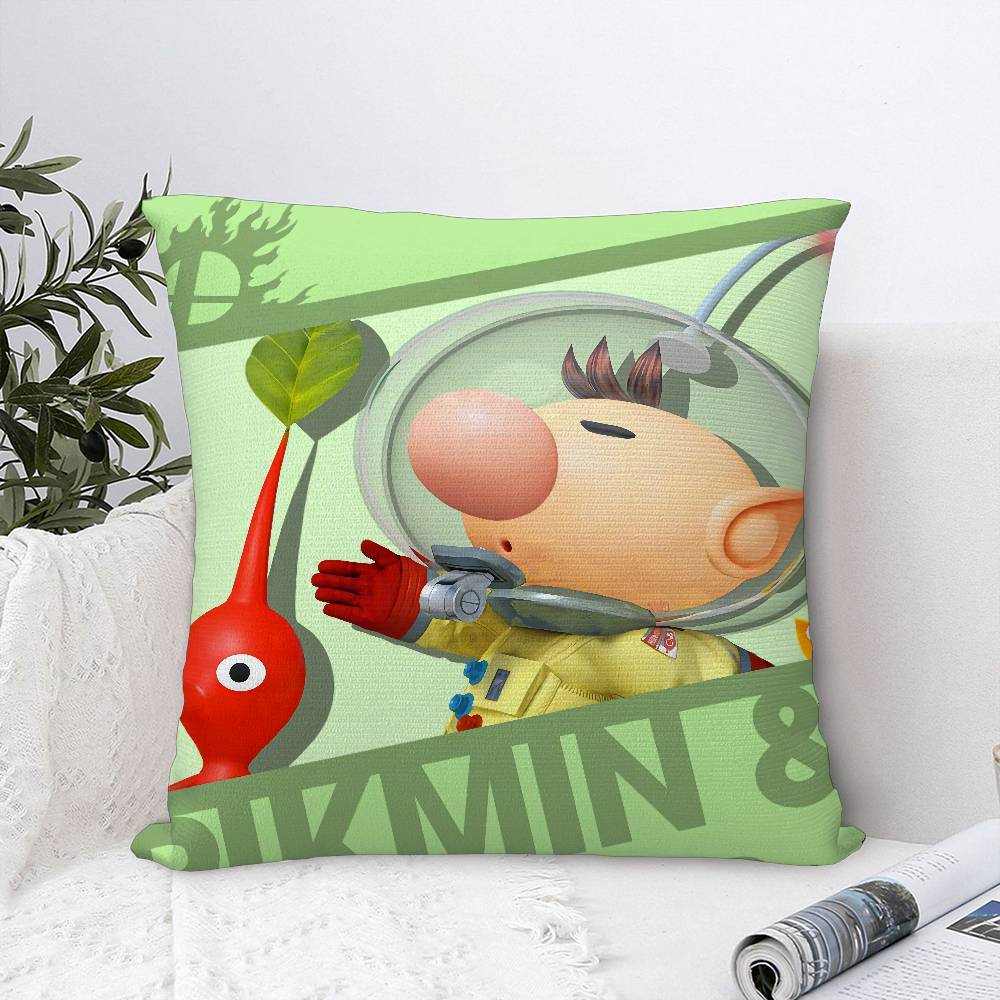 Cartoon P-PIKMINS Pillow Case Sofa Decorative Home Double-sided Print Plush Square Throw Pillow Covers Cushion Decor Cover