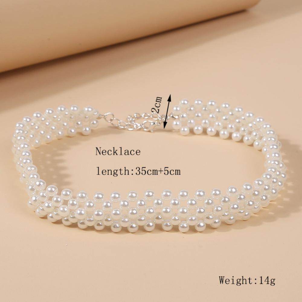 Luxury Imitation Pearl Necklace Elegant Sweater Chain Fashion Clavicular Chain  Jewellery Gift