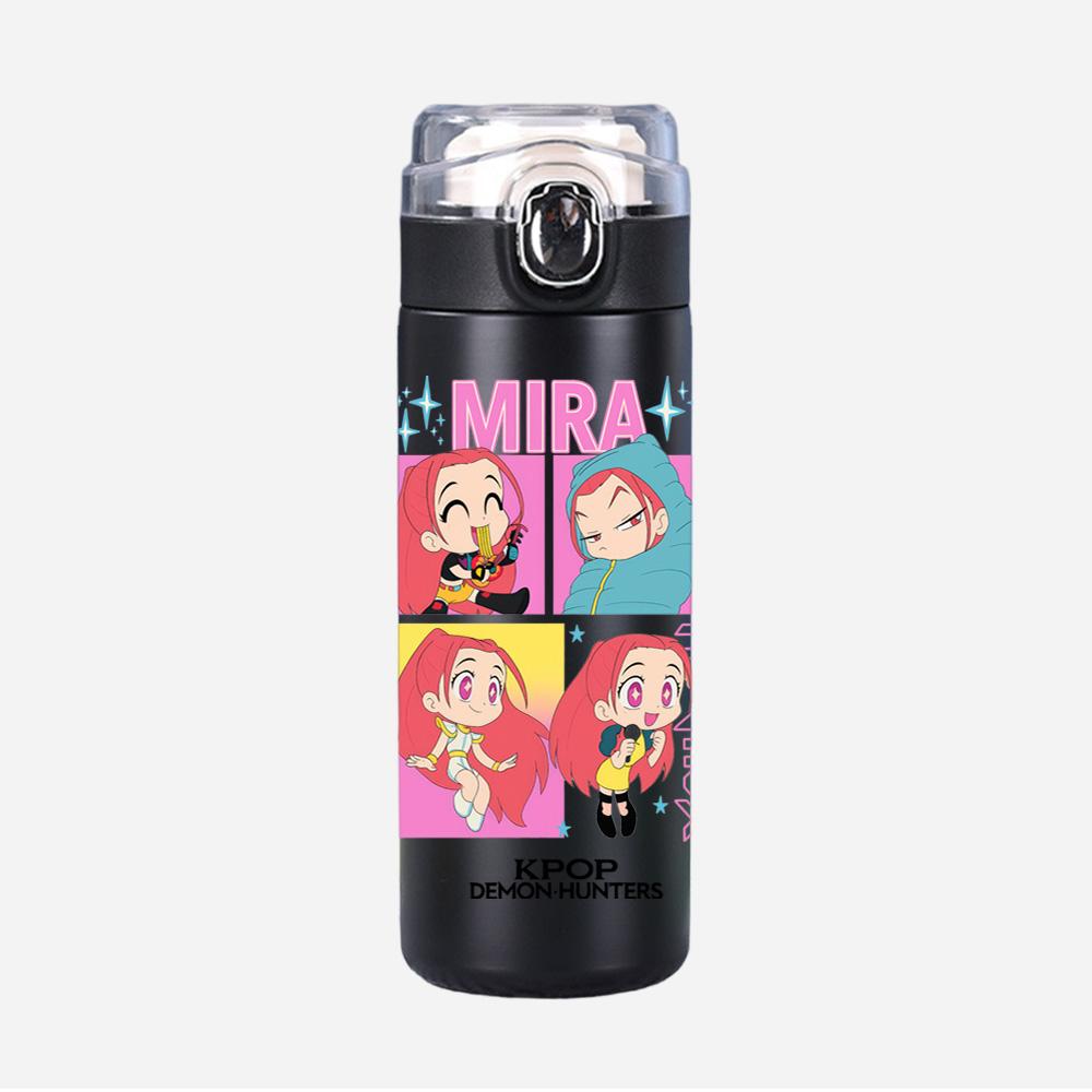 Anime K-Pop Demon Hunters Printed Thermos Cup Portable Stainless Steel 400Ml Water Bottle Leak Proof Camping Water Cup Kid Gift