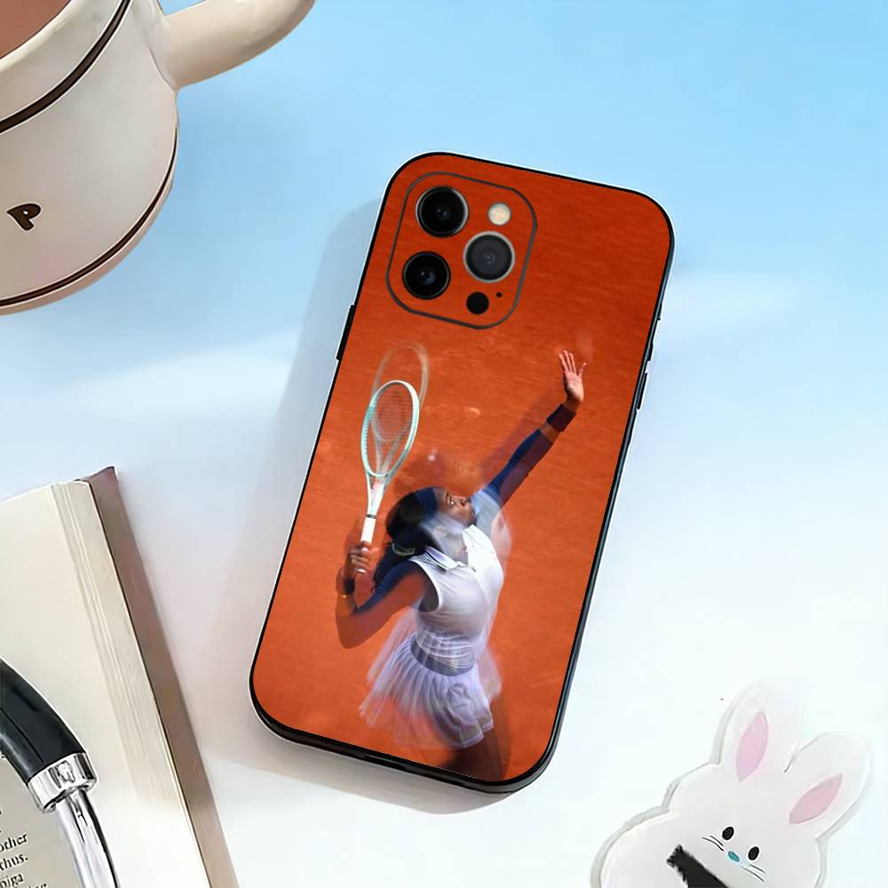 

C-Coco Gauff Phone Case For iPhone 17, 16,15,14,13,12,11 Plus,Pro Max, Others Soft Black Cover iPhone15plus