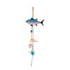 Wood Fish Wall Hanging Decors for Entryway, Bedroom, or Living Room, Ocean Theme Piece with Rope and Color Detail Trim
