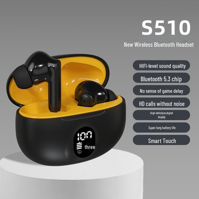 New S510 895B Wireless Bluetooth Headset with LED Display, High-Quality Sound, Noise Reduction, and Powerful for Sports.