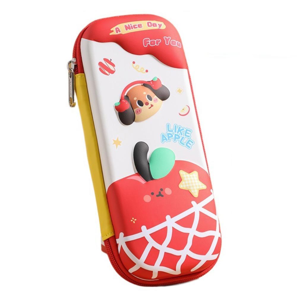

3D Pencli Box Large Capacity Pen Bag Cute Pencil Case Students Supplies красный