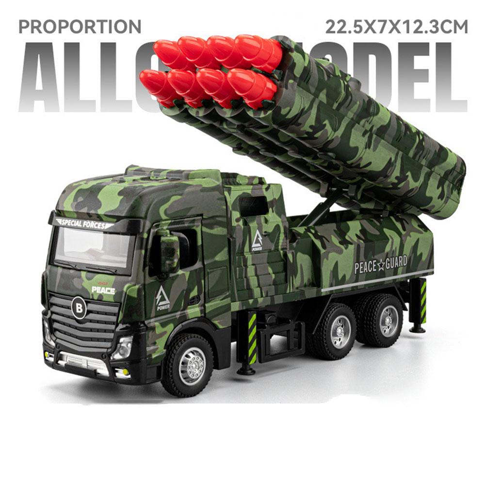 1:32 Missile Rocket Launcher Drone Launch Model Car Toy Metal Diecast Sound Light Military Vehicles Toys Models Boys Gifts