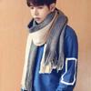 Winter Warm Two-Color Imitation Cashmere Scarf Thicken Long Neck Guard Shawl Comfortable Women's Shawl Wraps Cold Weather