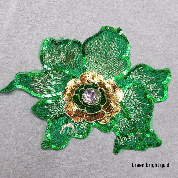 

Rhinestone Red Sequin Embroidery Fabric Patch for DIY Decor
