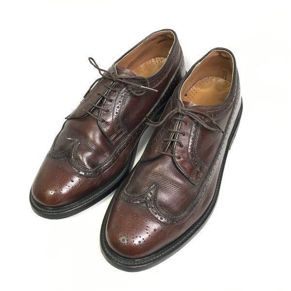 

Vintage UFCW USA Long Wingtip American Brogue Shoes Brown 7.5 3E 25.5(USED)