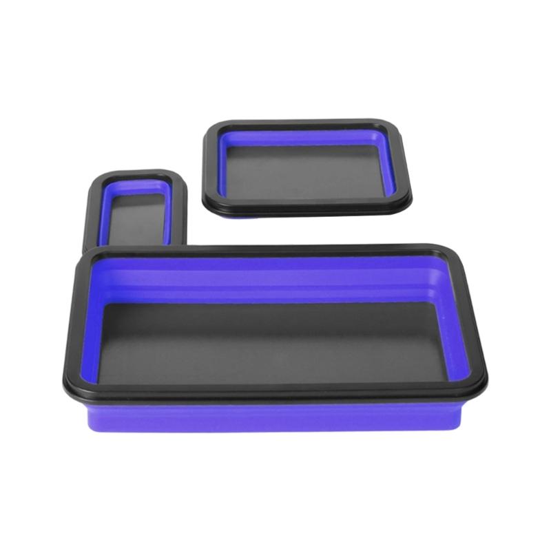 Strong Magnetic Base Silicone Parts Tray Holder Portable Foldable Toolbox For Mechanics DIY Enthusiasts