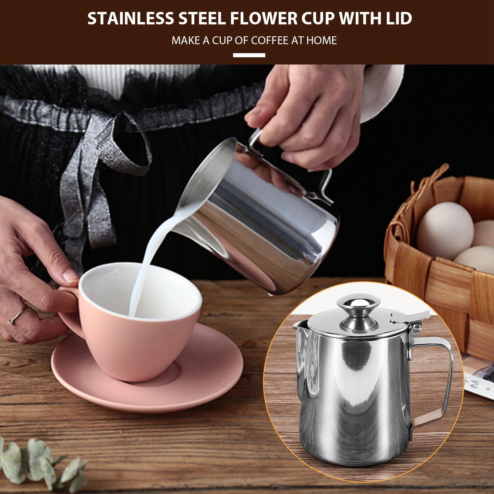 

BHBL 350Ml Stainless Steel Milk Frothing Pitcher with Lid Espresso Coffee Cappuccino Milk Cream Cup Frothing Jug China Mainland