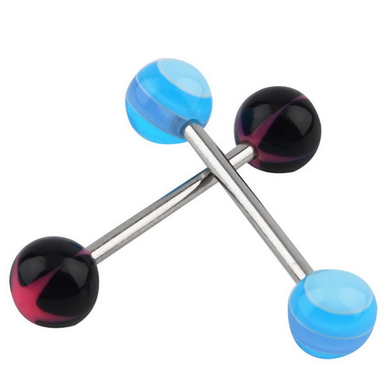 20/50/100Pcs Tongue Bars Surgical Steel Barbell Rings Ball Body Piercing Jewelry